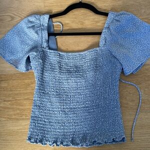 Blue Floral Abercrombie Top